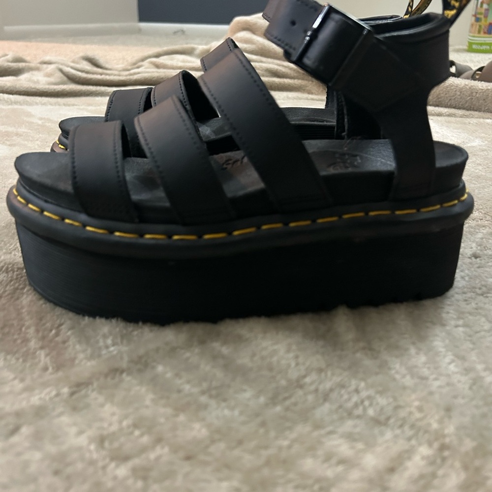 Dr. Martens Blaire Quad Platform Sandals Black | Size 6 | Chunky Strappy